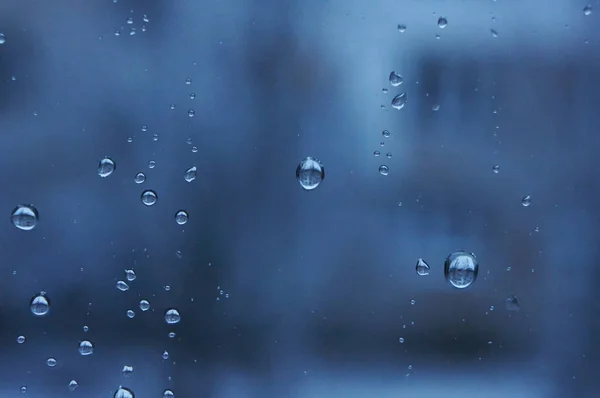 Wassertropfen Auf Fensterglas — Stockfoto