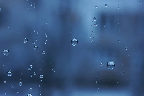 Gocce Acqua Sul Vetro Della Finestra — Foto Stock