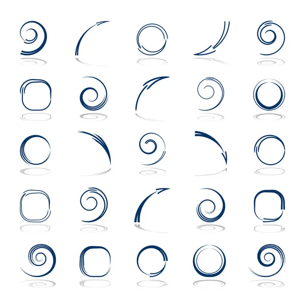 Setas Formas Espiral Conjunto Elementos Design Arte Vetorial — Vetor de Stock