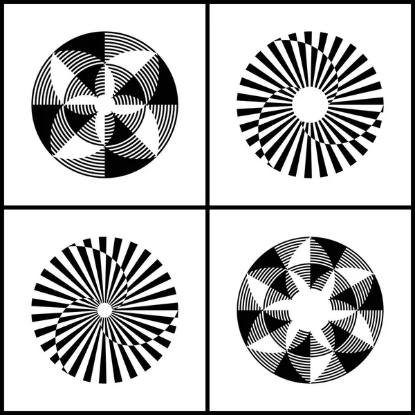 Elementi Design Rotazione Icone Astratte Del Cerchio Impostate Arte Vettoriale — Vettoriale Stock