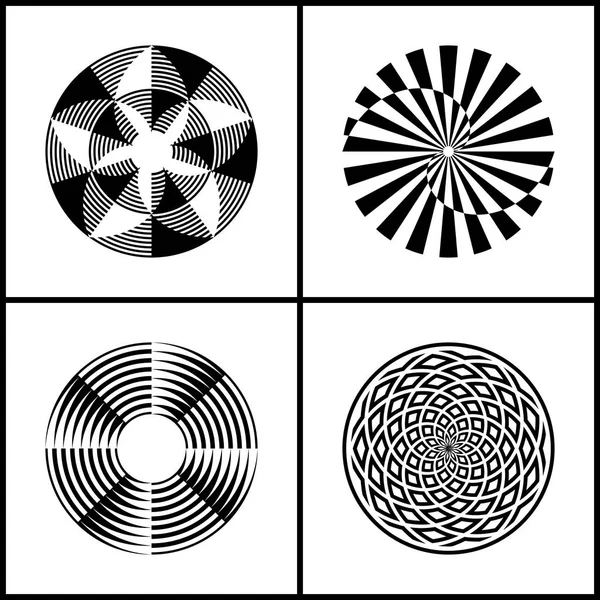 Elementos Diseño Establecidos Iconos Círculo Rotación Abstracta Arte Vectorial — Vector de stock