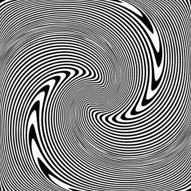 Op sanat tasarlamak. Girdap hareket yanılsaması. Vektör çizim.