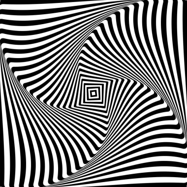 Op sanat grafik tasarlamak. Burulma rotasyon hareket yanılsaması. Vektör çizim.