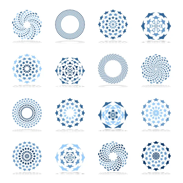 Elementos Diseño Establecidos Estrellas Patrones Geométricos Iconos Abstractos Arte Vectorial — Archivo Imágenes Vectoriales