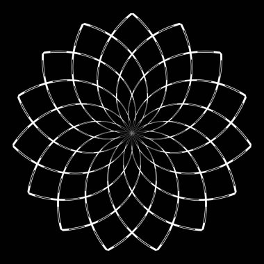 Daire tasarım öğesi. Soyut geometrik rotasyon desen. Vektör sanat.