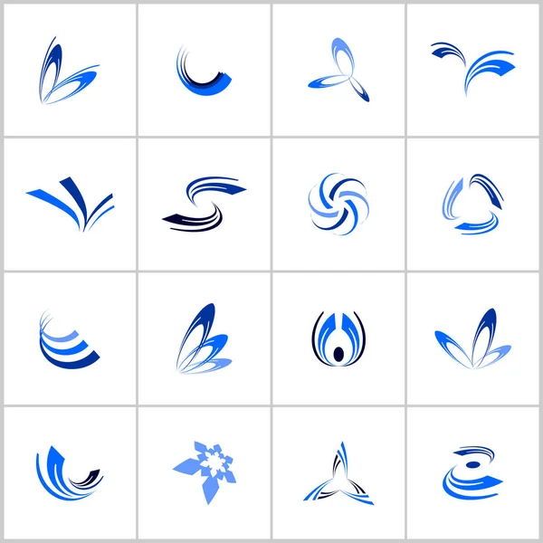 Набір Елементів Дизайну Абстрактні Сині Піктограми Векторне Мистецтво — стоковий вектор