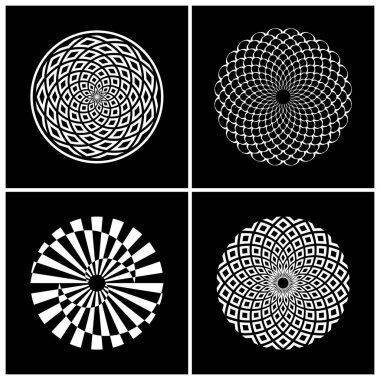 Soyut daire döndürme tasarım öğeleri. Vektör sanat.