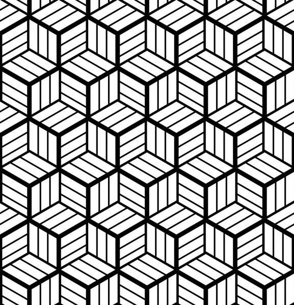 Nahtlose Art Geometrisches Muster Illusion Schwarz Weißer Hintergrund Und Textur — Stockvektor