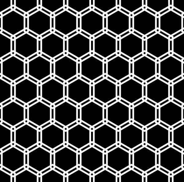 Patrón Hexagones Sin Costura Textura Geométrica Abstracta Blanco Negro Fondo — Archivo Imágenes Vectoriales