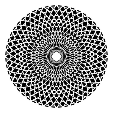Daire tasarım öğesi. Soyut geometrik rotasyon desen. Vektör sanat.