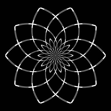 Daire tasarım öğesi. Soyut geometrik rotasyon desen. Vektör sanat.