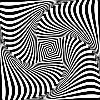 Op sanat grafik tasarlamak. Burulma rotasyon hareket yanılsaması. Vektör çizim.