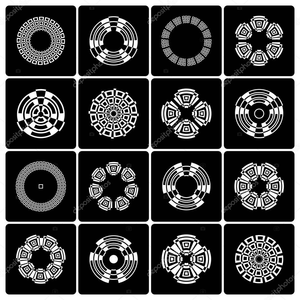 Design elements. Abstract icons set. Vector art.