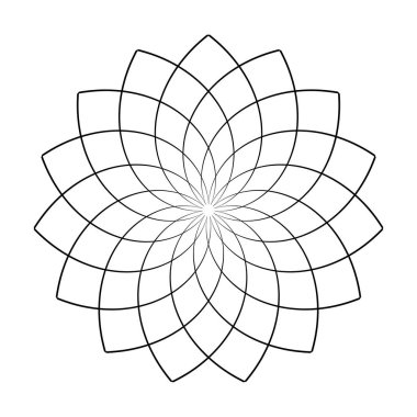 Daire tasarım öğesi. Soyut geometrik desen. Vektör sanat. 