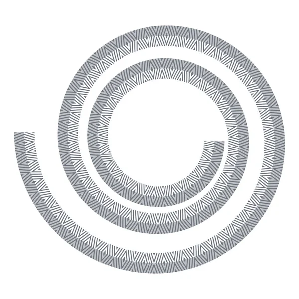 Elemento Design Espiral Diamantes Ziguezagues Padrão Textura Geométrica Arte Vetorial — Vetor de Stock