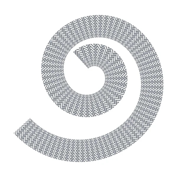 Elemento Design Espiral Diamantes Ziguezagues Padrão Goffered Textura Geométrica Arte — Vetor de Stock