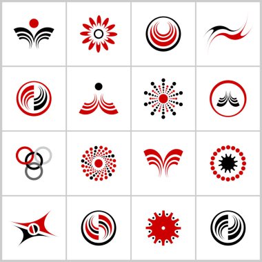 Tasarım elemanları ayarlandı. Soyut simgeler. Vektör sanatı.