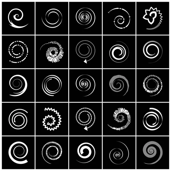 Ensemble Éléments Conception Icônes Spirale Art Vectoriel — Image vectorielle