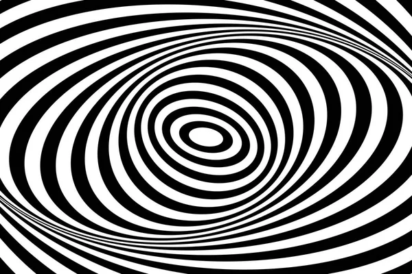 Swirl Movement Illusion Art Design Oval Lines Pattern Texture Vector — Stock Vector