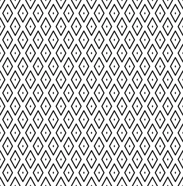 Seamless Diamonds Pattern Black Geometric Texture White Background Vector Art — Stock Vector