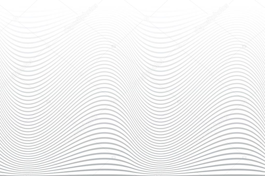White wavy lines background. Abstract striped texture. Vector art.