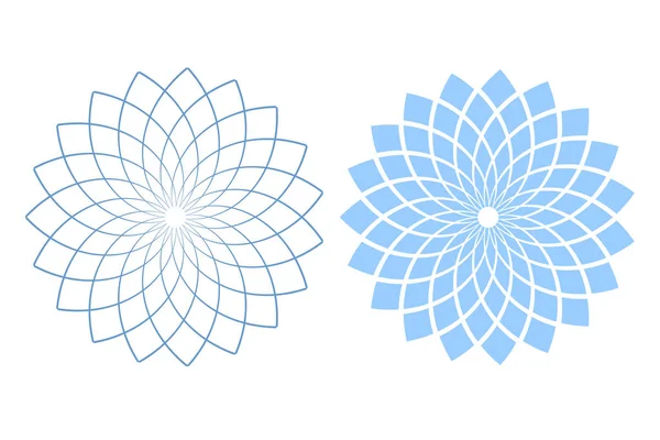 デザイン要素のセットです。抽象的な青と白の円の幾何学的な pa — ストックベクタ