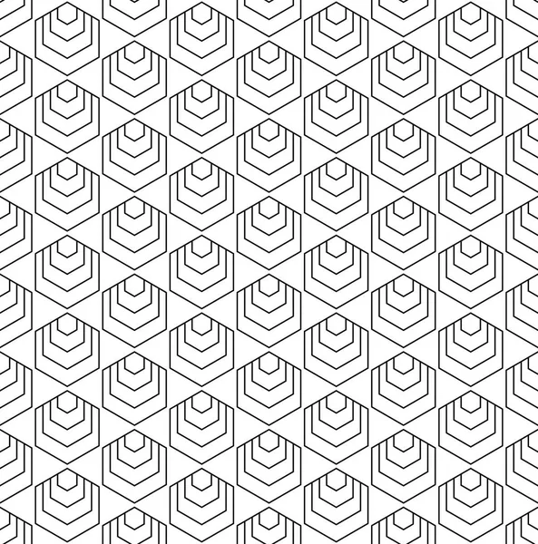 Patrón hexagones sin costura. Textura de línea geométrica . — Vector de stock
