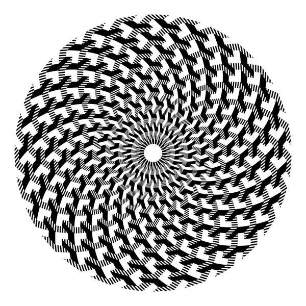 Kruhového plánu geometrické op art. efekt 3D iluze. — Stockový vektor