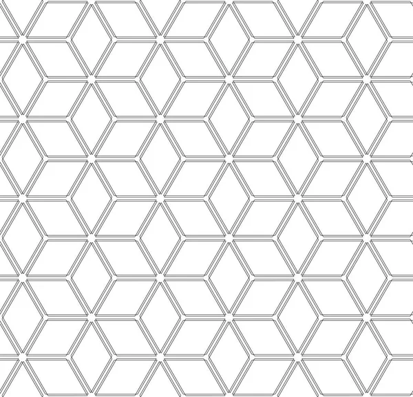 Seamless hexagons and diamonds pattern. White geometric backgrou — Stock Vector