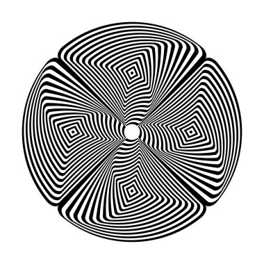 Daire tasarım öğesi. Soyut geometrik desen. Satırları doku