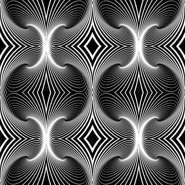 Nahtlose geometrische Op-Art-Muster. Textur der Linien. — Stockvektor