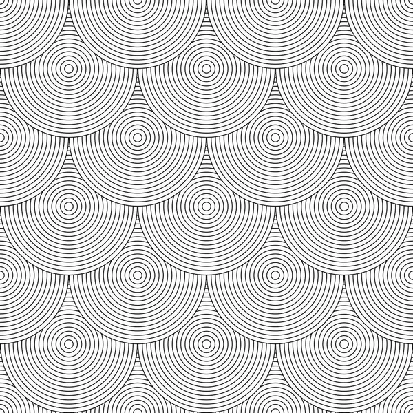 Nahtloses Muster. Fischschuppen-Motiv. Kreis Linien Textur. — Stockvektor