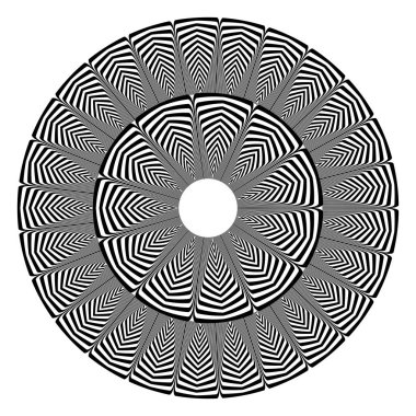 Daire tasarım öğesi. Soyut geometrik desen. Satırları doku