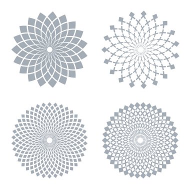 Tasarım öğeleri kümesi. Soyut daire geometrik desenler. 