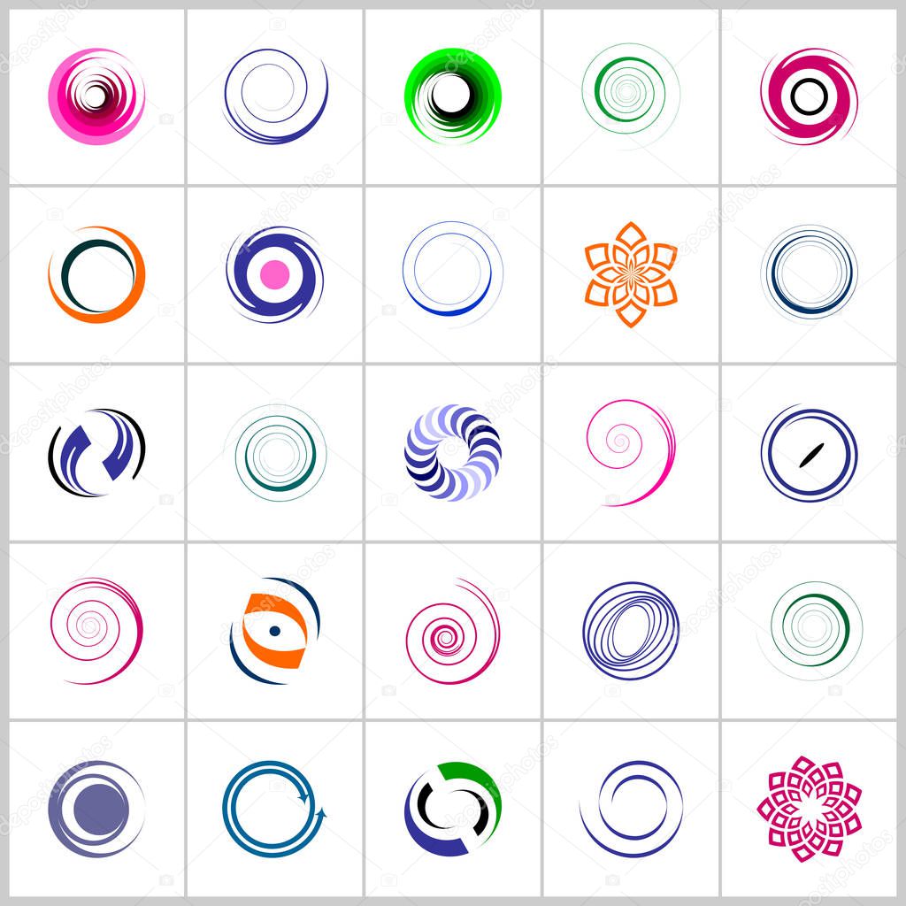 Design elements set. Abstract color icons. 