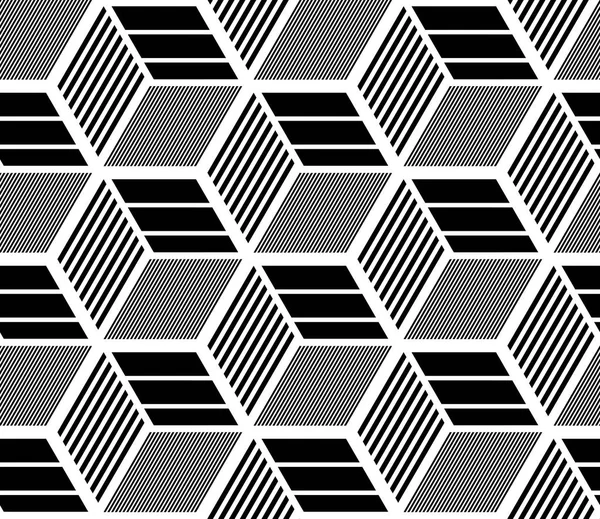 Seamless op art geometric pattern. 3D illusion. — Stock Vector