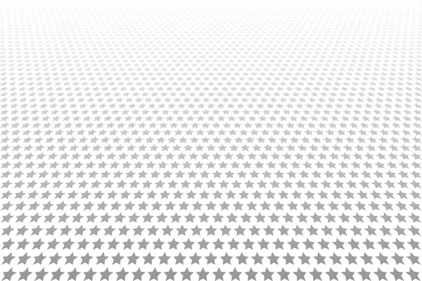 Stars pattern. White textured background. Diminishing perspectiv — Stock Vector