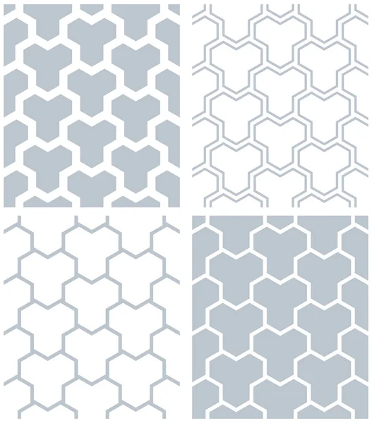 Naadloze geometrische patronen set. — Stockvector