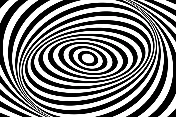 Op-art design. Swirl illusie van beweging. Patroon met ovale lijnen en t — Stockvector