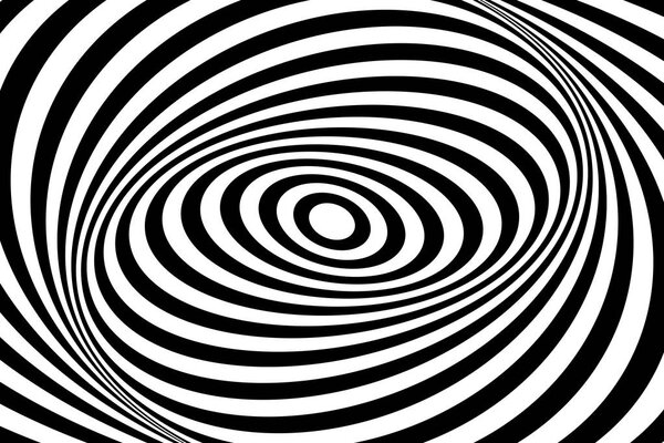 Op art design. Иллюзия вихревого движения. Овальные линии и t
