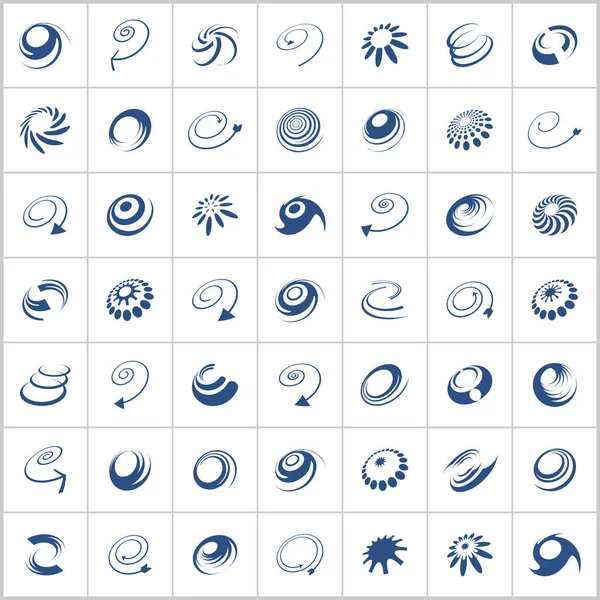 Elementos de diseño establecidos. Iconos azules abstractos . — Vector de stock