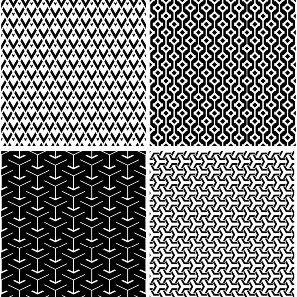 Conjunto de patrones geométricos sin costura . — Vector de stock