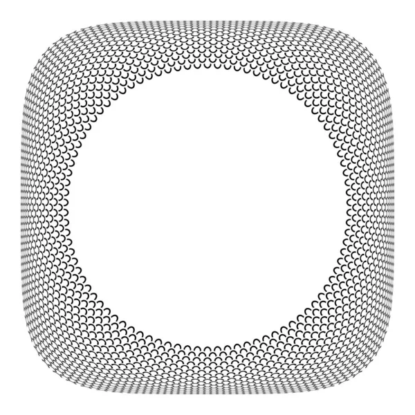 Desenho do quadro. Padrão de escalas de círculo em forma quadrada convexa . —  Vetores de Stock