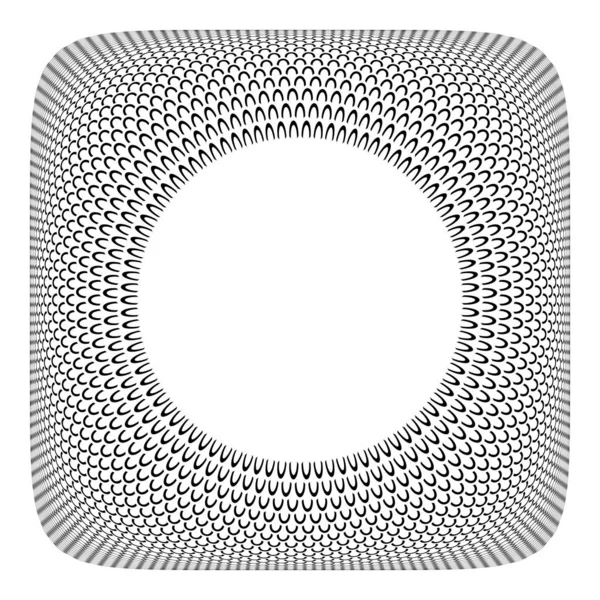 Design de moldura 3D. Espasmos de círculo em forma quadrada convexa . —  Vetores de Stock