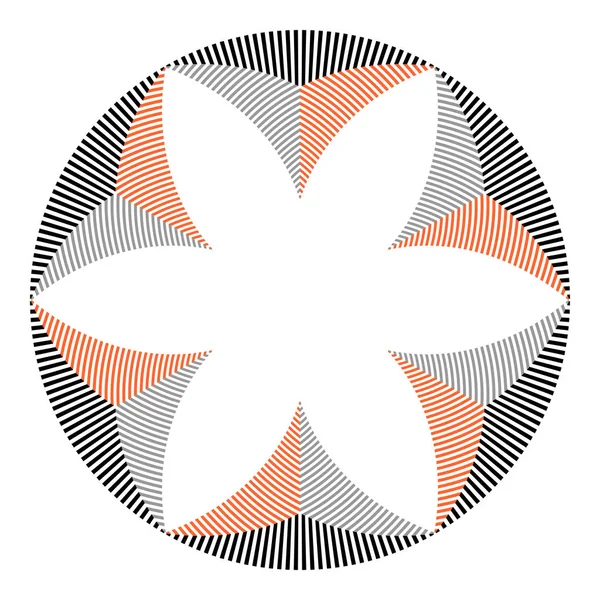 Cercle motif rayé géométrique. Élément de conception . — Image vectorielle