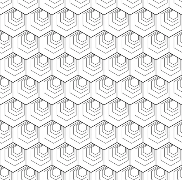 シームレスな六角形パターン。幾何学的テクスチャと背景. — ストックベクタ