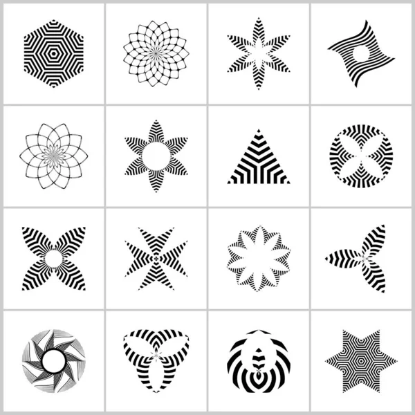 Design elements set. Abstract geometric striped icons. — Stock Vector