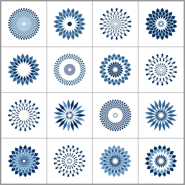 Elementos de diseño establecidos. Iconos decorativos geométricos círculo abstracto . — Archivo Imágenes Vectoriales