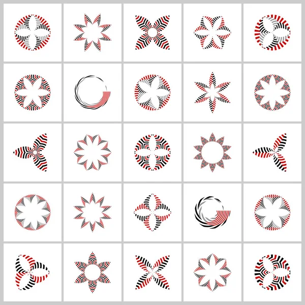 요소 집합을 디자인합니다. 추상 기하학적 스트라이프 아이콘. — 스톡 벡터