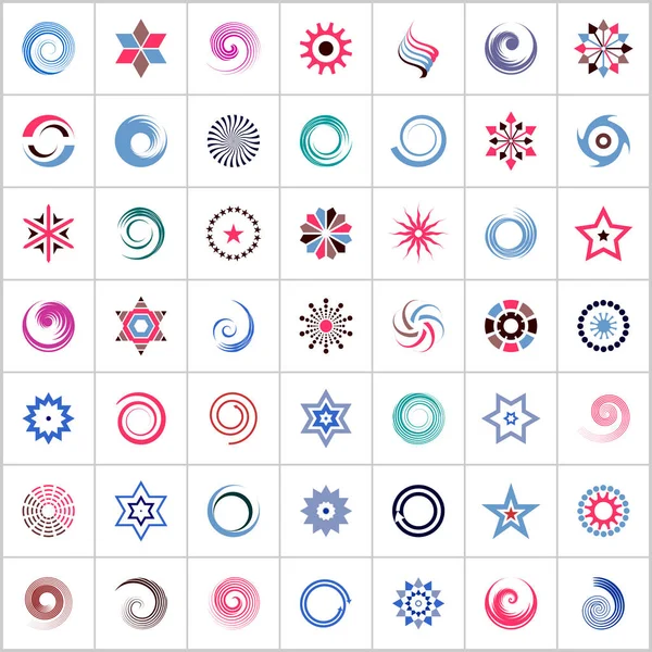 Ensemble d'éléments de conception. 49 icônes abstraites . — Image vectorielle